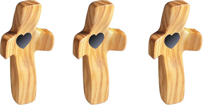 Cross My Heart/Encouragement Gift Wood Comfort Pocket Prayer Cross for Clutching, Clinging and Praying Christian Religious Gift