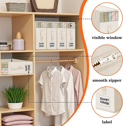 WOWBOX Bed Sheet Organizers and Storage,Closet Organizer Under Bed Storage