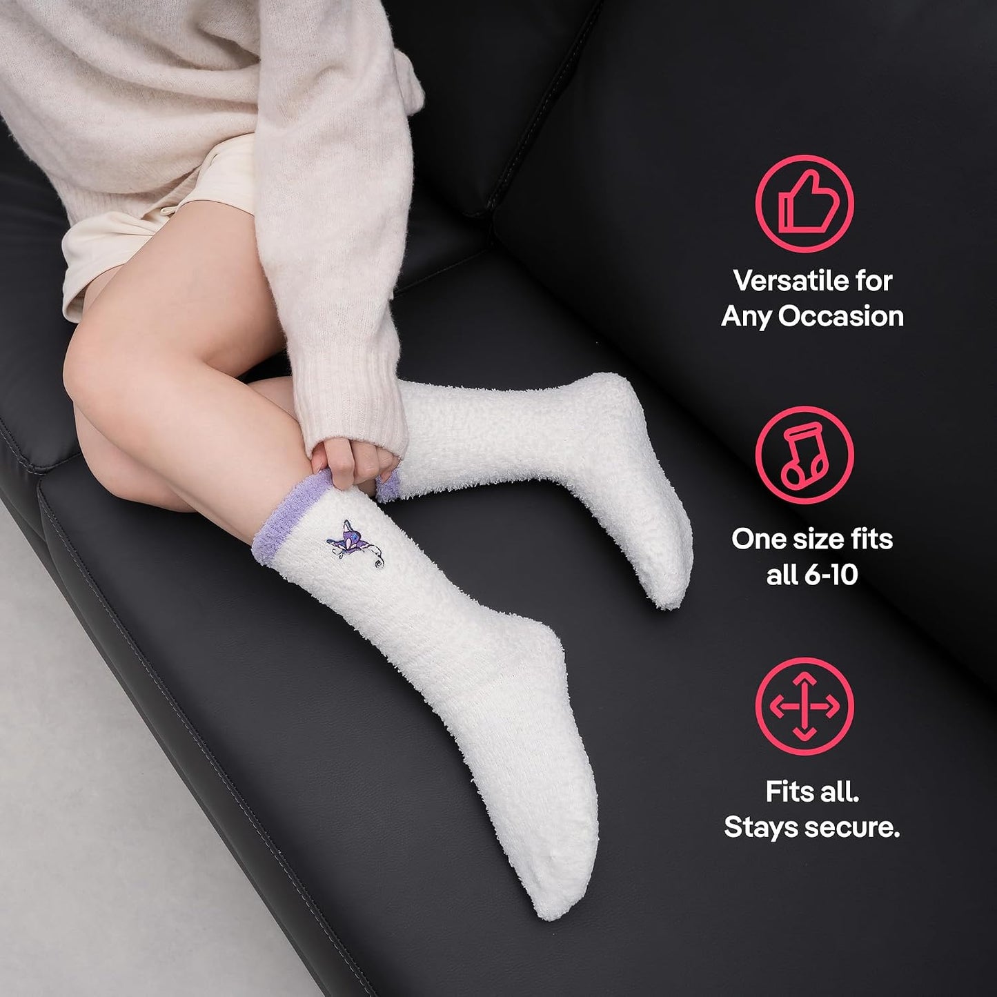 COOLMATE Fuzzy Socks for Women Gift Box – Cozy Soft Cloud Socks for Spa Home, Mother’s Day Gifts for Mom Grandma