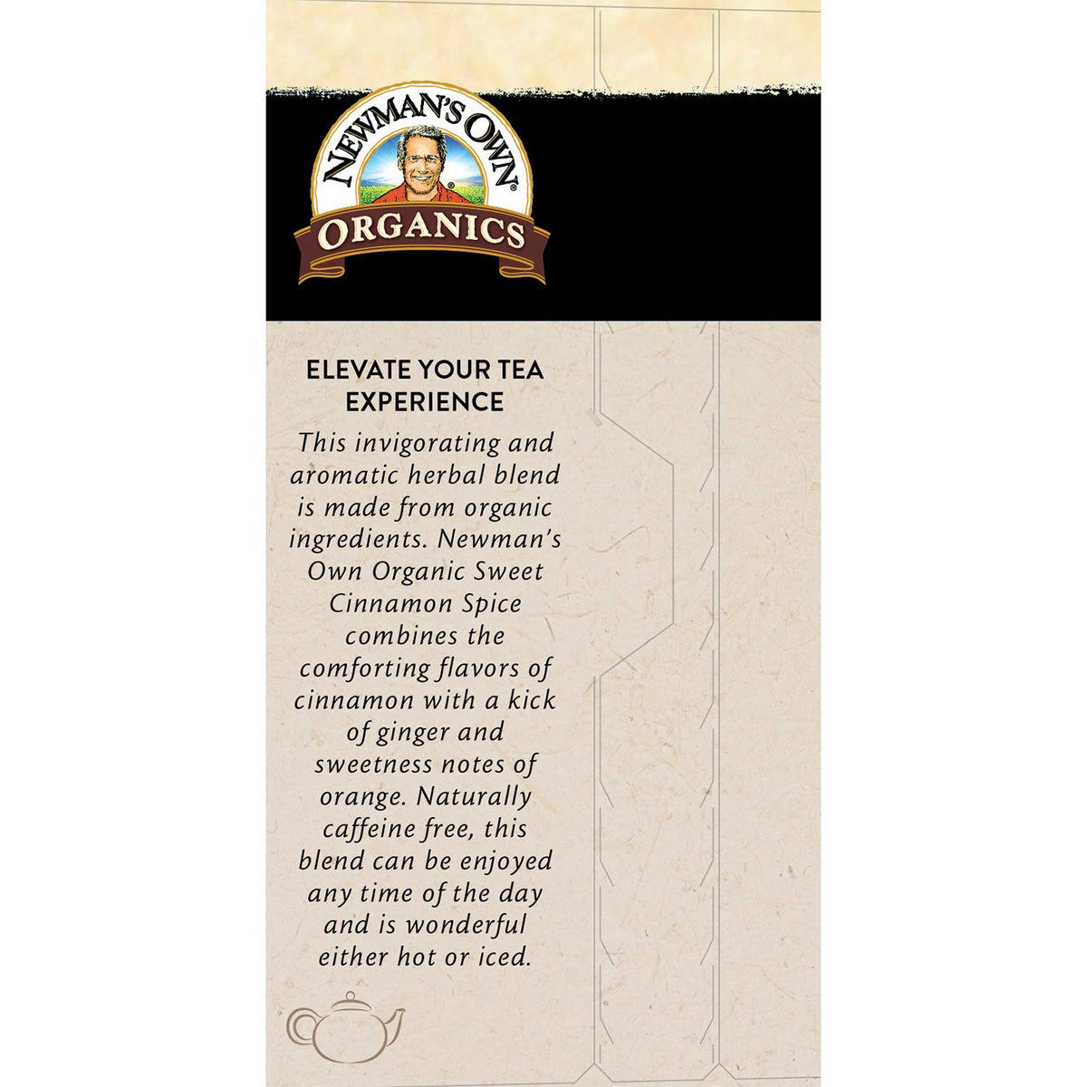 Newman's Own Organics Sweet Cinnamon Spice Herbal Tea, USDA Certified Organic and Kosher, Invigorating & Aromatic Herbal Tea Blend, Organic Ingredients, 20 Individually Wrapped Tea Bags (Pack of 6)