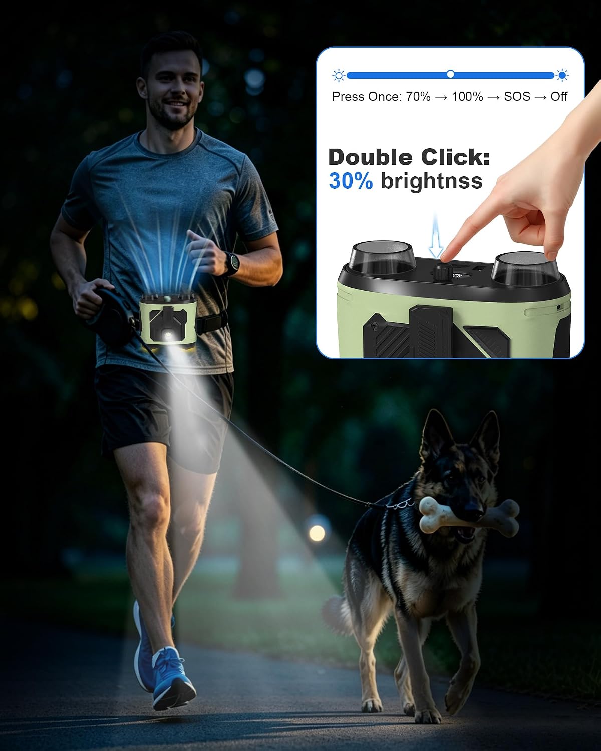 Waist Fan, 15000mAh, 100 Speeds, Belt Clip & Digital Display