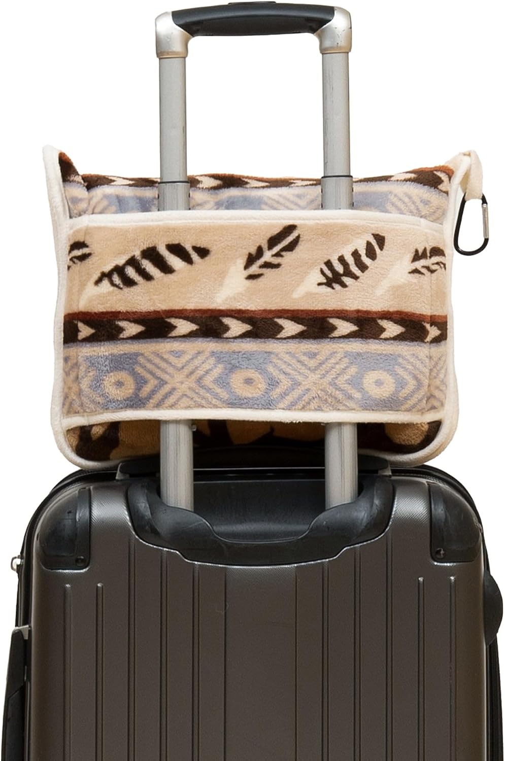 Carstens, Inc. Travel Blanket, Premium Compact 2-in-1 Airplane Blanket/Pillow, Open Sky Blue Aztec