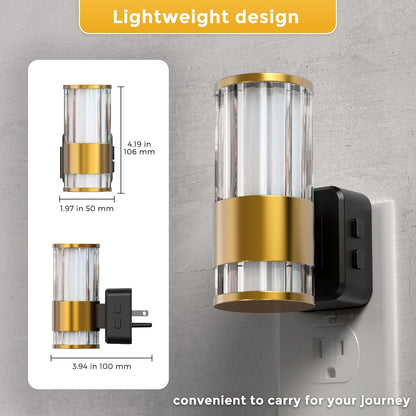 L LOHAS LED Night Light, Dimmable Night Lights Plug into Wall, Automatic Night Lights Plug in with Auto Light Sensor,Adjustable Brightness Amber LED Night Light, for Bedroom Hallway Home Decor