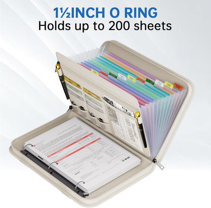 Tamfile Fireproof Accordion File Folder with Handle, Document Organizer