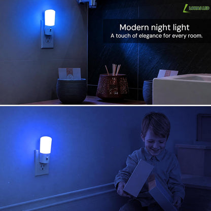 LOHAS-LED Amber Night Light, Dimmable Plug in Night Light with Light Sensor, Yellow Kids Nightlights, 5-80LM Sleep Light for Nursery, Bedroom, Bathroom, Hallway, Stairway, 2Pack