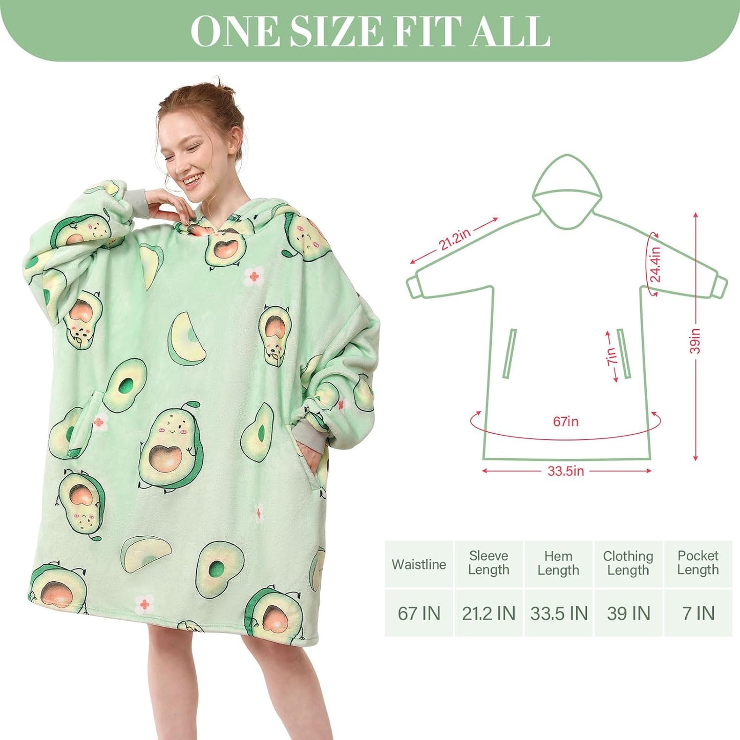 LetsFunny Blanket Hoodie,Oversized Wearable Sherpa Fleece Blanket Sweatshirt,Super Soft Warm Cozy with Giant Pocket,Gifts for Women Men Adults Teenagers, One Size Fits All
