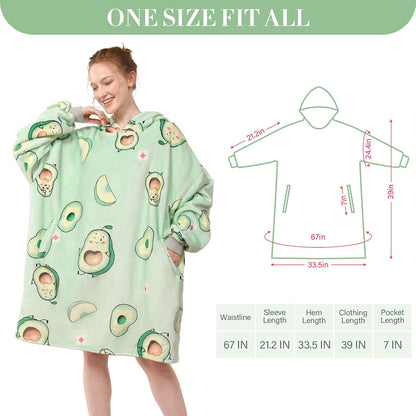LetsFunny Blanket Hoodie,Oversized Wearable Sherpa Fleece Blanket Sweatshirt,Super Soft Warm Cozy with Giant Pocket,Gifts for Women Men Adults Teenagers, One Size Fits All