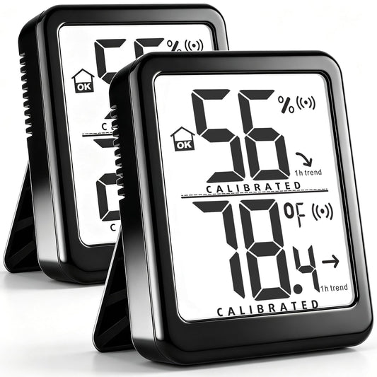 2-Pack Digital Room Thermometer Hygrometer with Battery