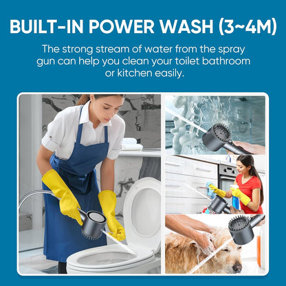 Cobbe Filtered Shower Head with Handheld, 4+1 Spray Mode Showerhead with Filters, Built-in Power Wash for Hard Water - Remove Chlorine - Reduces Dry Itchy Skin, Luxury Gray