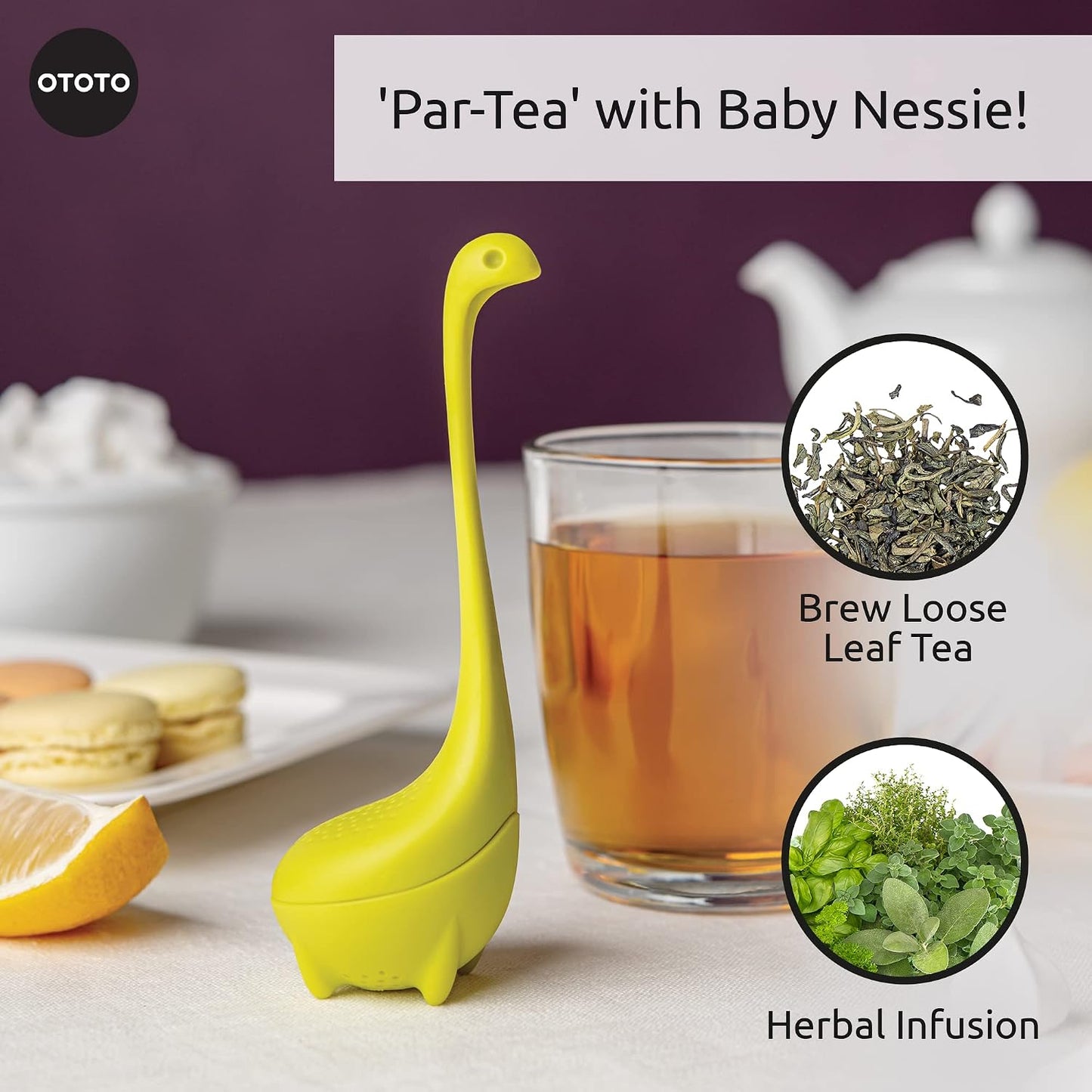 OTOTO Louie Cat Tea Infuser - Cats Loose Leaf Steeper & Diffuser, Tea Strainer Accessories, Cute Gifts for Cat Lovers, White Elephant Gifts, Cute Kitchen Accessories