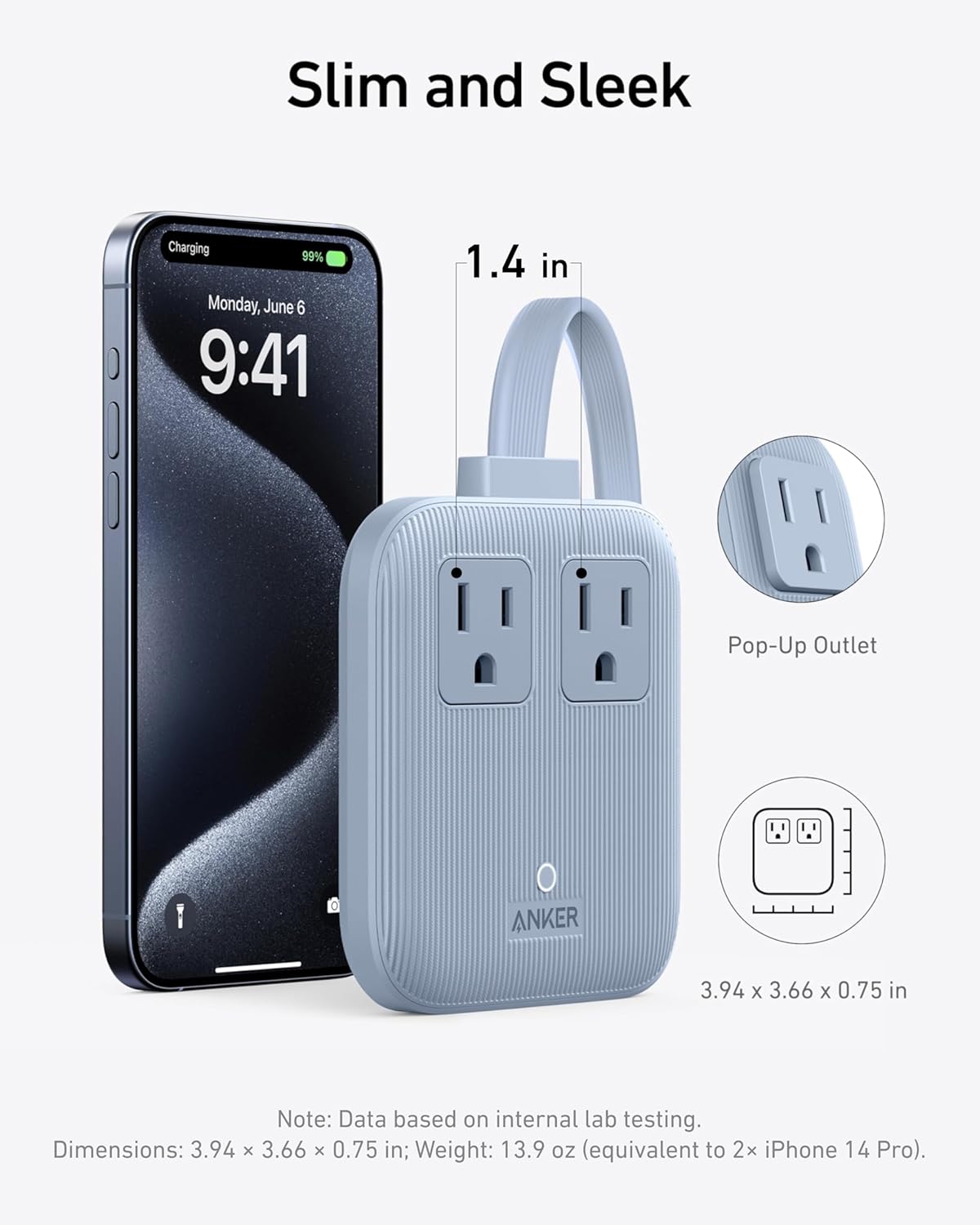 Anker Travel Power Strip, Anker Nano 67W Max 6-in-1 USB C Charger, 2 USB C