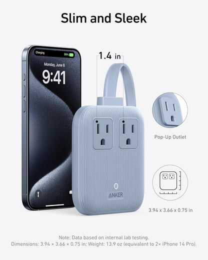 Anker Travel Power Strip, Anker Nano 67W Max 6-in-1 USB C Charger, 2 USB C