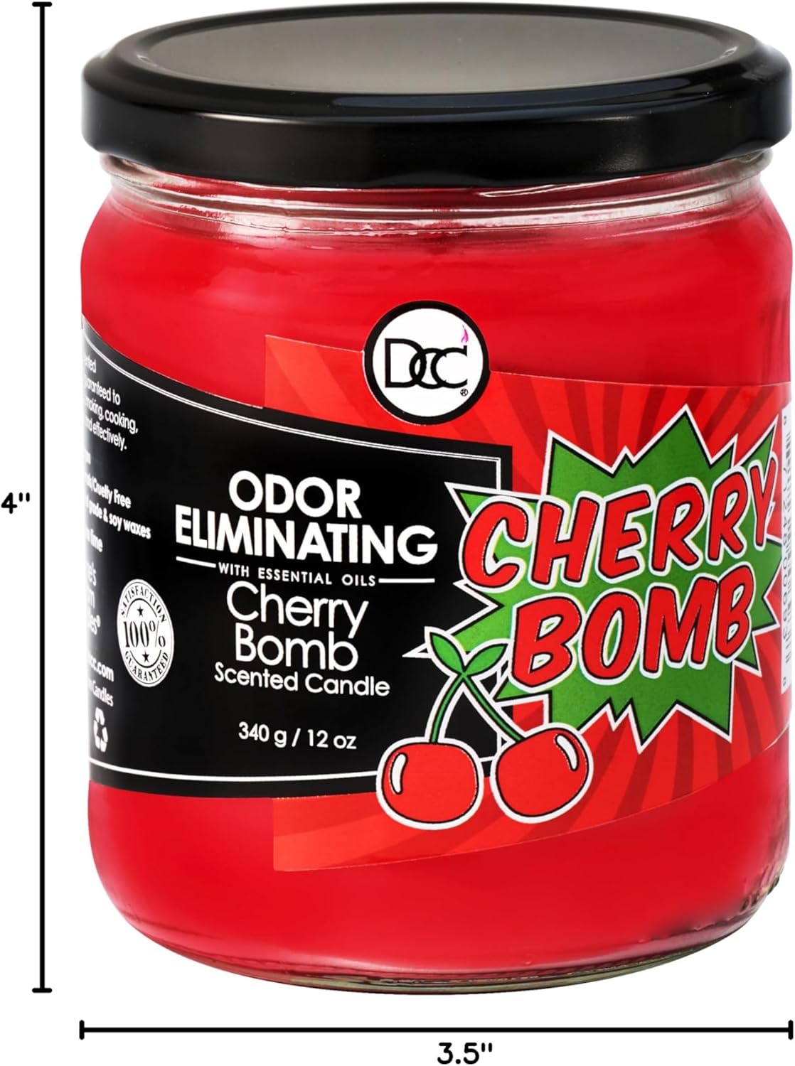 Vanilla Bean Odor Eliminating Highly Fragranced Candle - Eliminates 95% of Pet, Smoke, Food, and Other Smells Quickly - Up to 80 Hour Burn time - 12 Ounce Premium Soy Blend - Colors B