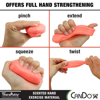 CanDo TheraPutty Scented Hand Exercise Putty For Rehabilitation, Exercises, Hand Therapy, Occupational Therapy, Banana Yellow X-Soft 2oz