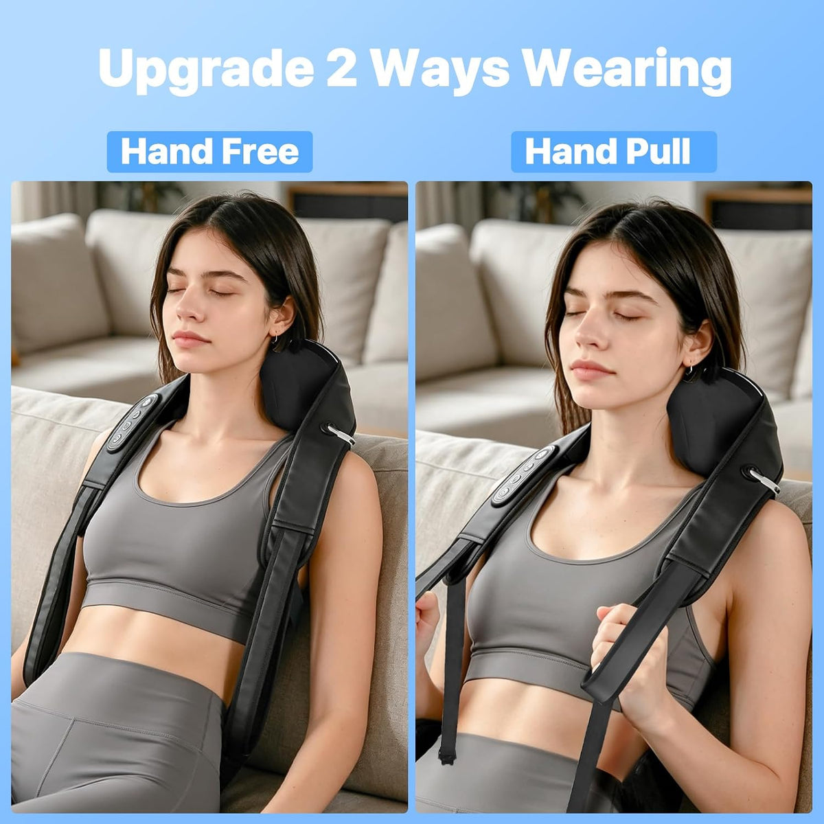 Neck and Back Massager, Deep Tissue Massager for Neck & Back Muscle Pain Relief, Black