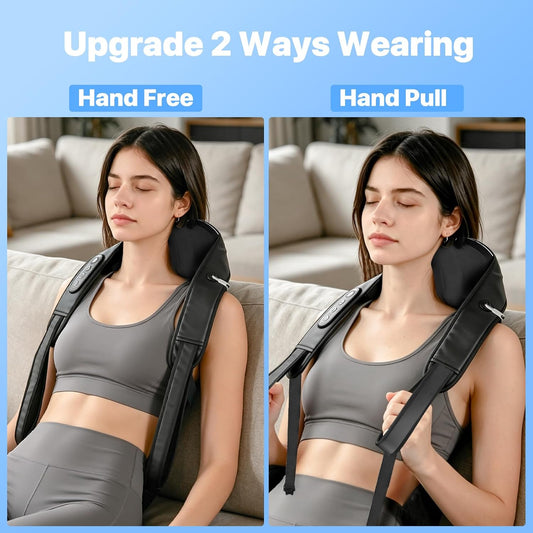 Neck and Back Massager, Deep Tissue Massager for Neck & Back Muscle Pain Relief, Black