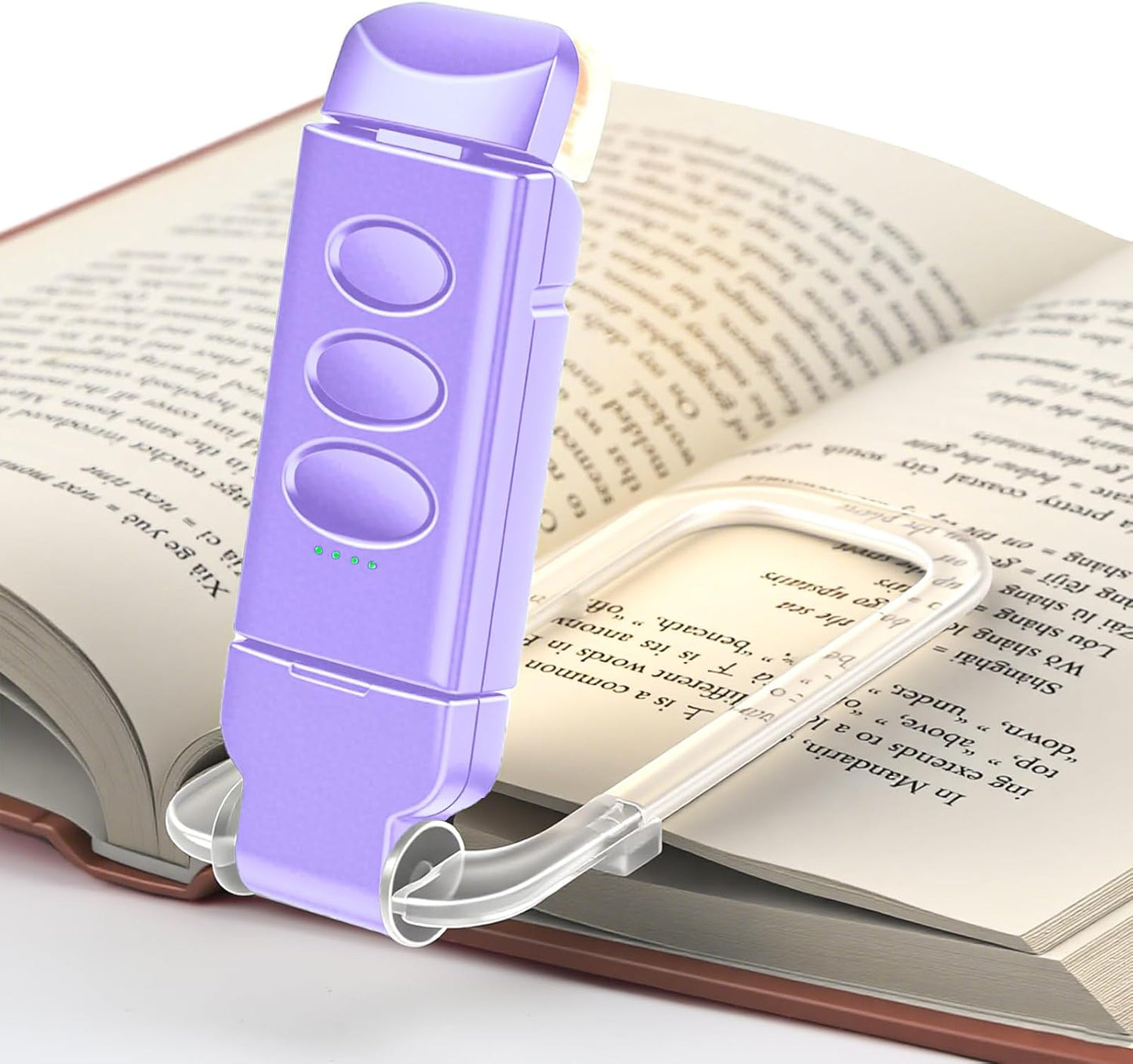 Book Reading Light, Rechargeable Book Lamp Clip on, Booklight with 5-Level Dimmable Brightness & 3 Color Temperatures, 360° Rotatable USB Eye Caring LED Night Reading Lamp for Bed, Travel
