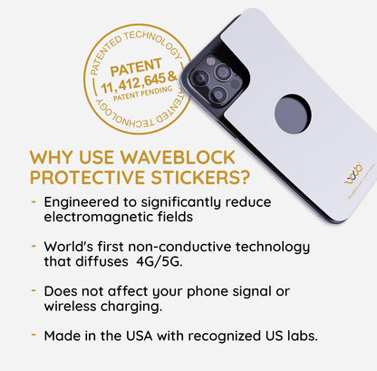 WAVEBLOCK EMF Blocker Sticker for iPhone 15 White