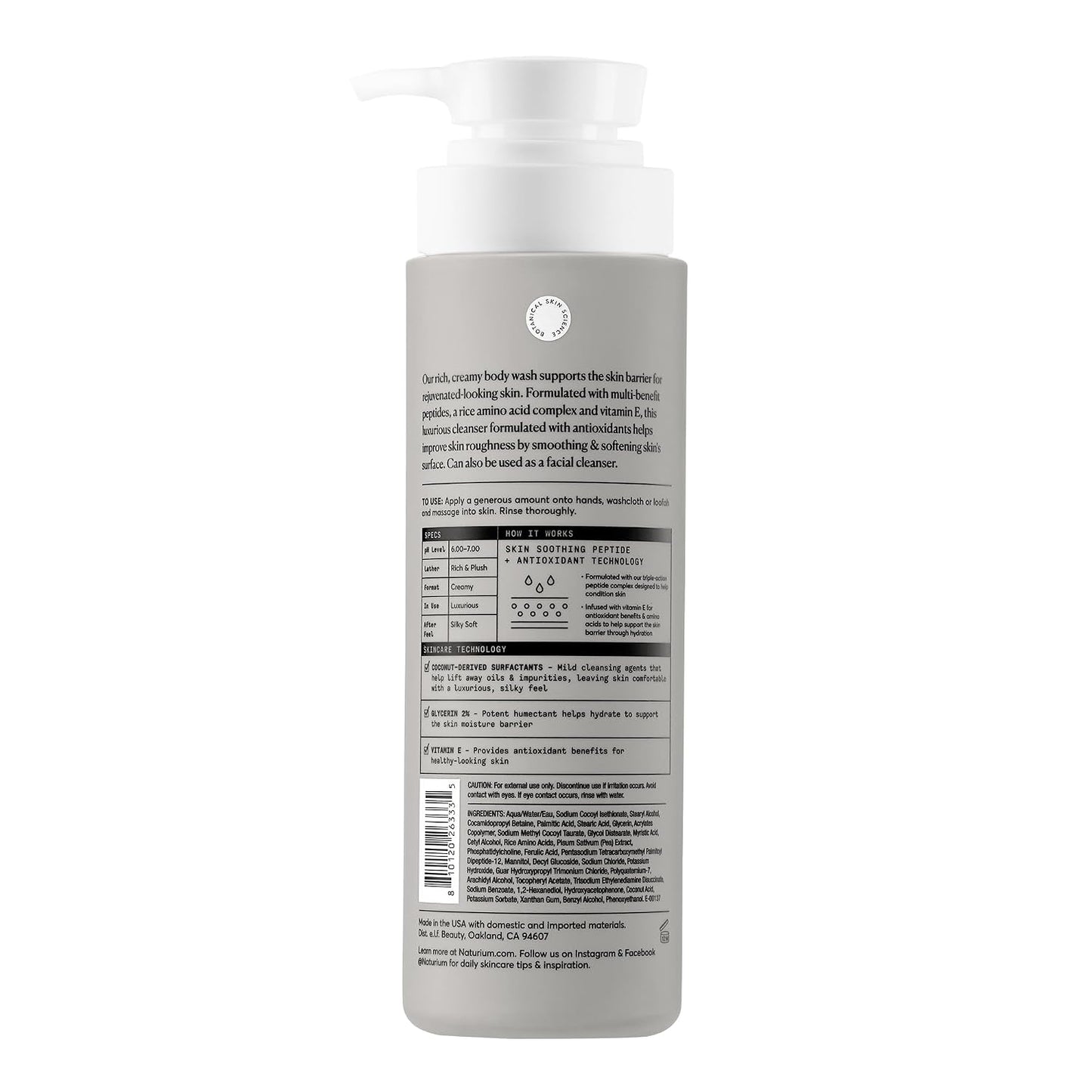 Naturium The Smoother Glycolic Acid Exfoliating Body Wash, Soft & Smoothing Cleanser, 16.9 oz