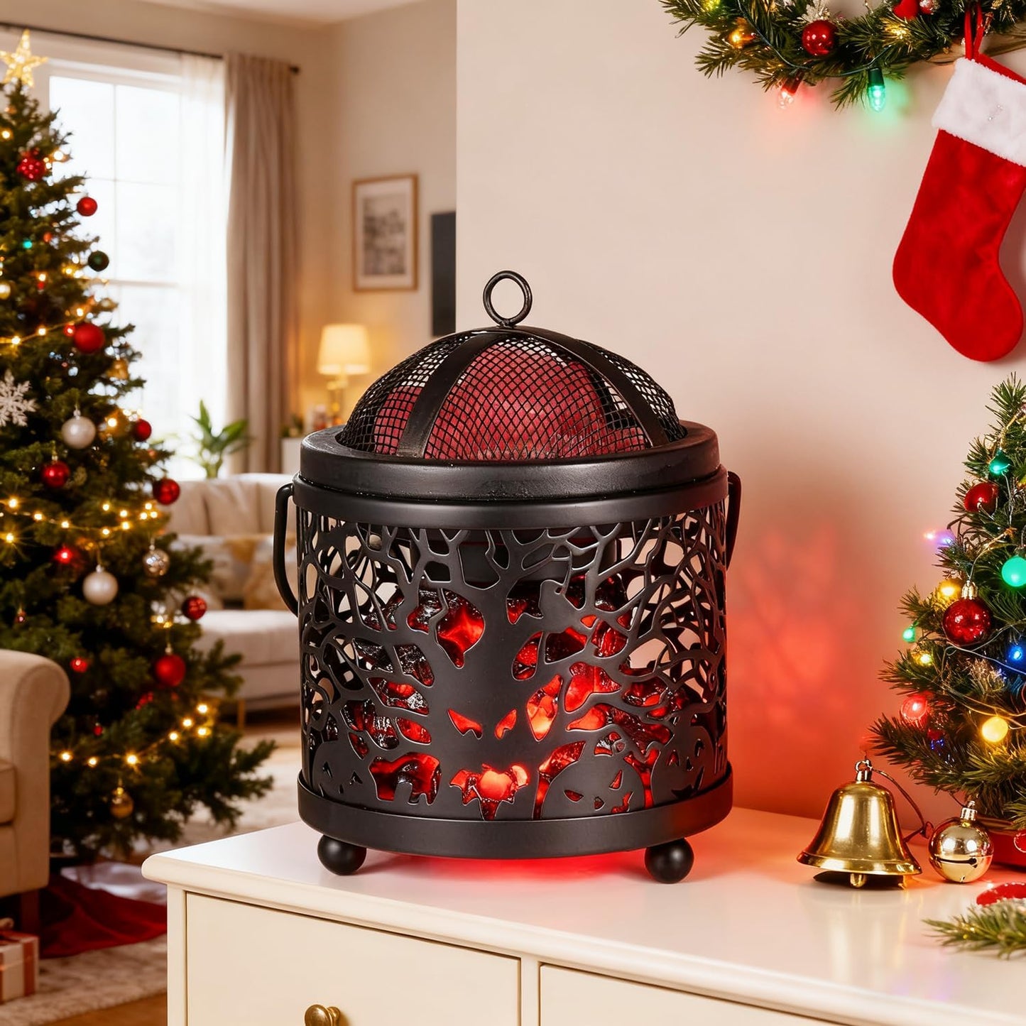 Dicimi Wax Melt Warmer,4-in-1 Electric Wax Melter,Oil Burner,Fireplace Wax Warmers, for Home Office Bedroom Aromatherapy Present and Decorations (Bronze, Fireplace Stove)