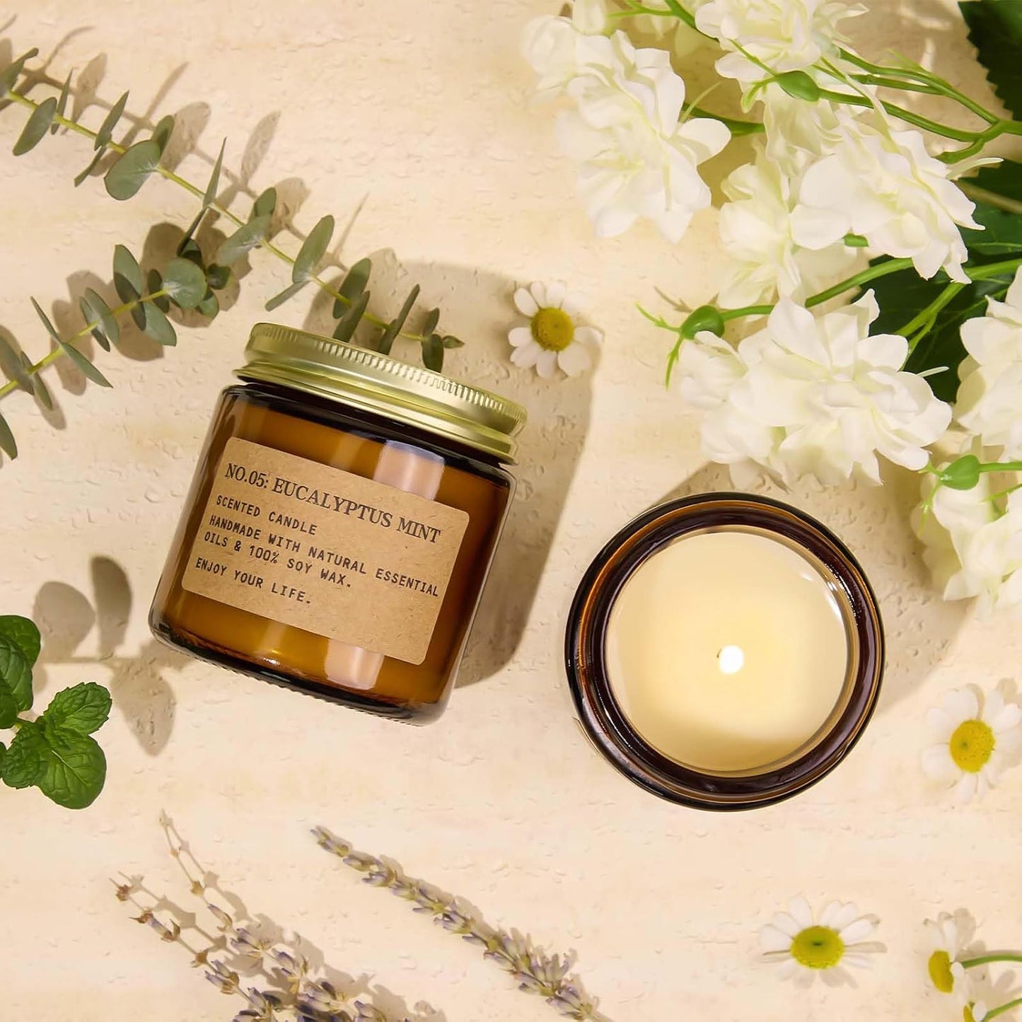 6-Pack Scented Candles for Home, 3.5 Oz Soy Wax Aromatherapy Candle Gift Set, Lavender Chamomile, Eucalyptus Mint & Vanilla, Birthday Gifts for Women, Thank You Graduation Gifts