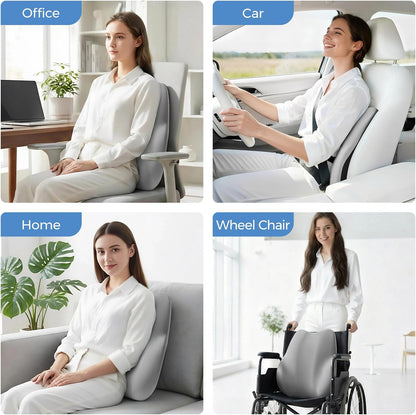 BEBAS Lumbar Support Pillow for Car, Memory Foam Back Cushion for Driving, Ergonomic Lumbar Pillow for Pain Relief, Comfort Lower Back Support for Office Chairs, Car Seat, Wheelchair -Black