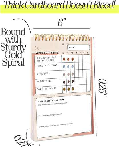 I Know Collection Weekly Habit Tracker Journal - 17-Week Goal Planner & Self-Care Journal - Spiral-Bound Wellness & Productivity Tracker - Daily, Weekly, and Monthly Habit Calendar