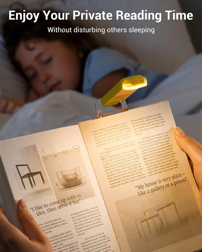 DEWENWILS USB Rechargeable Book Light for Reading in Bed, LED Book Reading Lights with Clip, Perfect for Bookworms, Kids, Warm White, Brightness Adjustable (Blue)