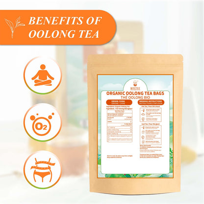 WT WEETEE Organic Oolong Tea Bags 100 Count, Mild & Refreshing, Caffeinated
