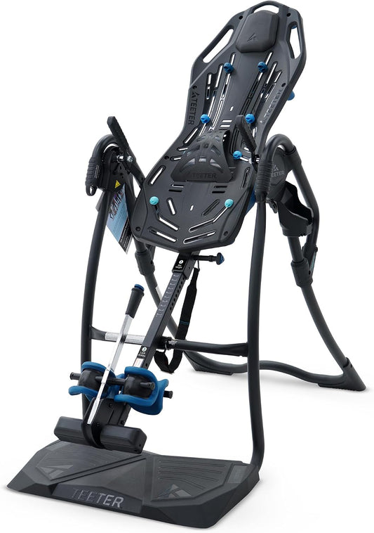 TEETER FitSpine LX9 Inversion Table, Deluxe Easy-Reach Ankle Lock, Decompression Surface for Back Pain Relief, Integrated Accessories, UL Safety Certified, Heavy-Duty 300 lb Capacity, FDA Registered