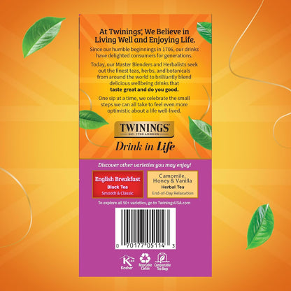 Twinings Darjeeling Black Tea Individually Wrapped Bags, 50 Count (Pack of 6), Delicate Light Taste, Caffeinated, Enjoy Hot or Iced, 300 Teabags