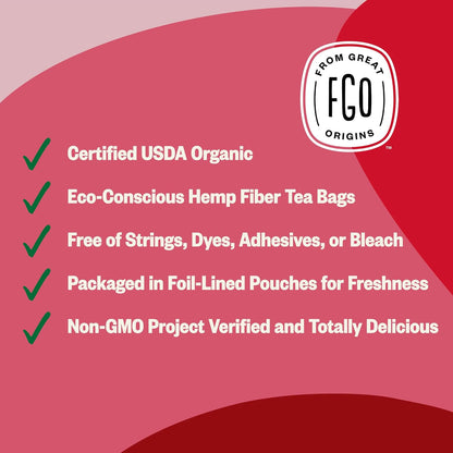 FGO Organic Rosehips Tea, Eco-Conscious Tea Bags, 100 Count, Packaging May Vary (Pack of 1)