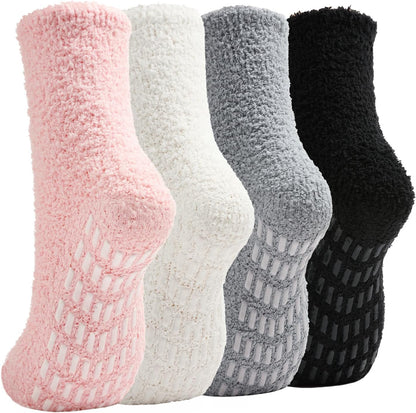 Slipper Socks for Women Men Grip Hospital Socks with Grips Fuzzy Non Slip Warm Womens Gifts