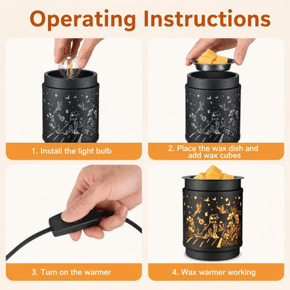 kobodon Wax Melt Warmer Metal Wax Warmer for Scented Wax Electric Fragrance Candle Oil Burner 2 in 1 Wax Melts as Gifts for Moms Grandma Women Girls(Sunflower)