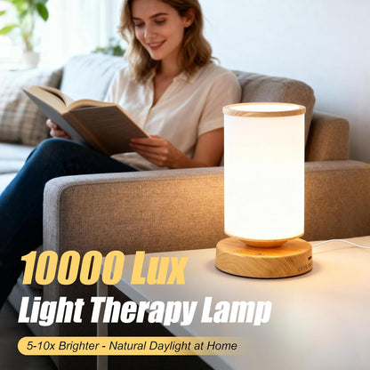 Light Therapy Lamp 10000 Lux, Sunlight Lamp with Remote Control, 3 Color Temperatures & 4 Brightness Levels, Full Spectrum Light, Ideal as Desk, Bedside Lamp & Gift for Home/Office