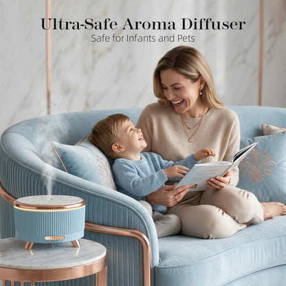 20-Hour Long-Lasting Aromatherapy, 500ML Large Essential Oil Diffuser: Ultrasonic Cool Mist Humidifier with Remote Control, 7 Color Lights, Timer, Auto-Off for Home/Bedroom/Yoga (White)