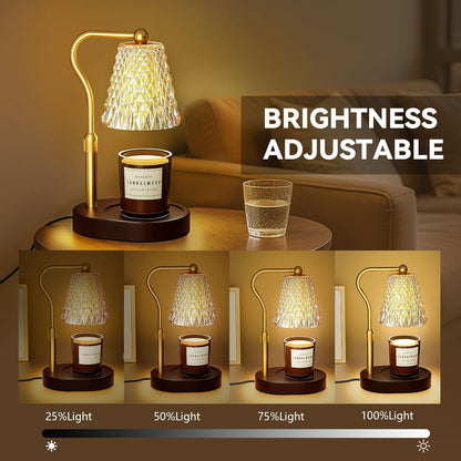 Candle Warmer Lamp with Timer Dimmer, Birthday Gifts for Women Mom, Height Adjustable Wax Melt Warmer for Jar Candles with 2 Bulbs, House Warming Gifts New Home Decor