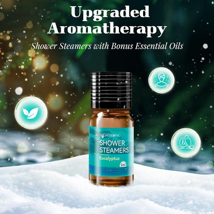 Shower Steamers Aromatherapy 8 Packs with 5ml Essential Oil, Eucalyptus for Shower, Birthday Gifts for Men, Father Day Gift for Dad from Daughter, Eucalyptus & Mint for Nasal Congestion, Stress Relief