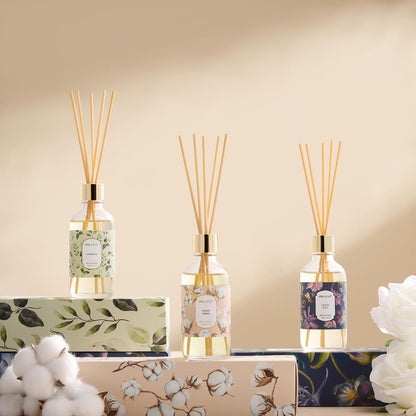 Airkeep Reed Diffuser Oil Set with Reed Sticks,Citrus Aromatherapy Oil Scent Diffuser for Home Office Bathroom Decoration Perfume and Gifts 3.38oz/100ml