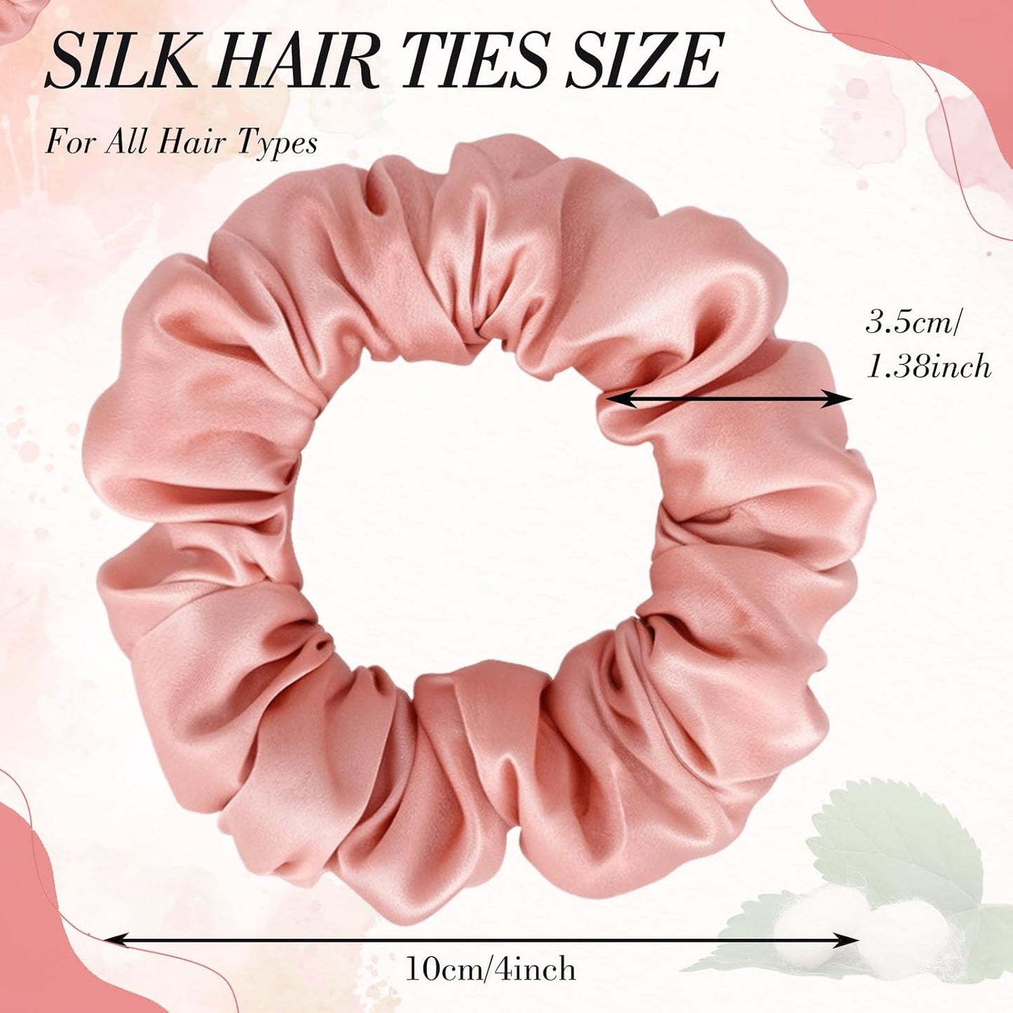 4 Pack 100% Mulberry Silk Scrunchies for Hair Sleep, No Damag Frizz Control Stylish Silk Hair Scrunchies Small Gifts for Women