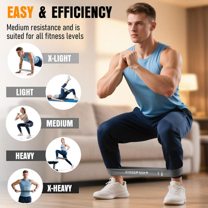Resistance Bands for Working Out, Exercise Bands Resistance Bands Set with 5 Resistance Levels, Latex Loop Bands for Women Men, Workout Bands for Legs, Glutes, Strength Training, Yoga, Home Gym
