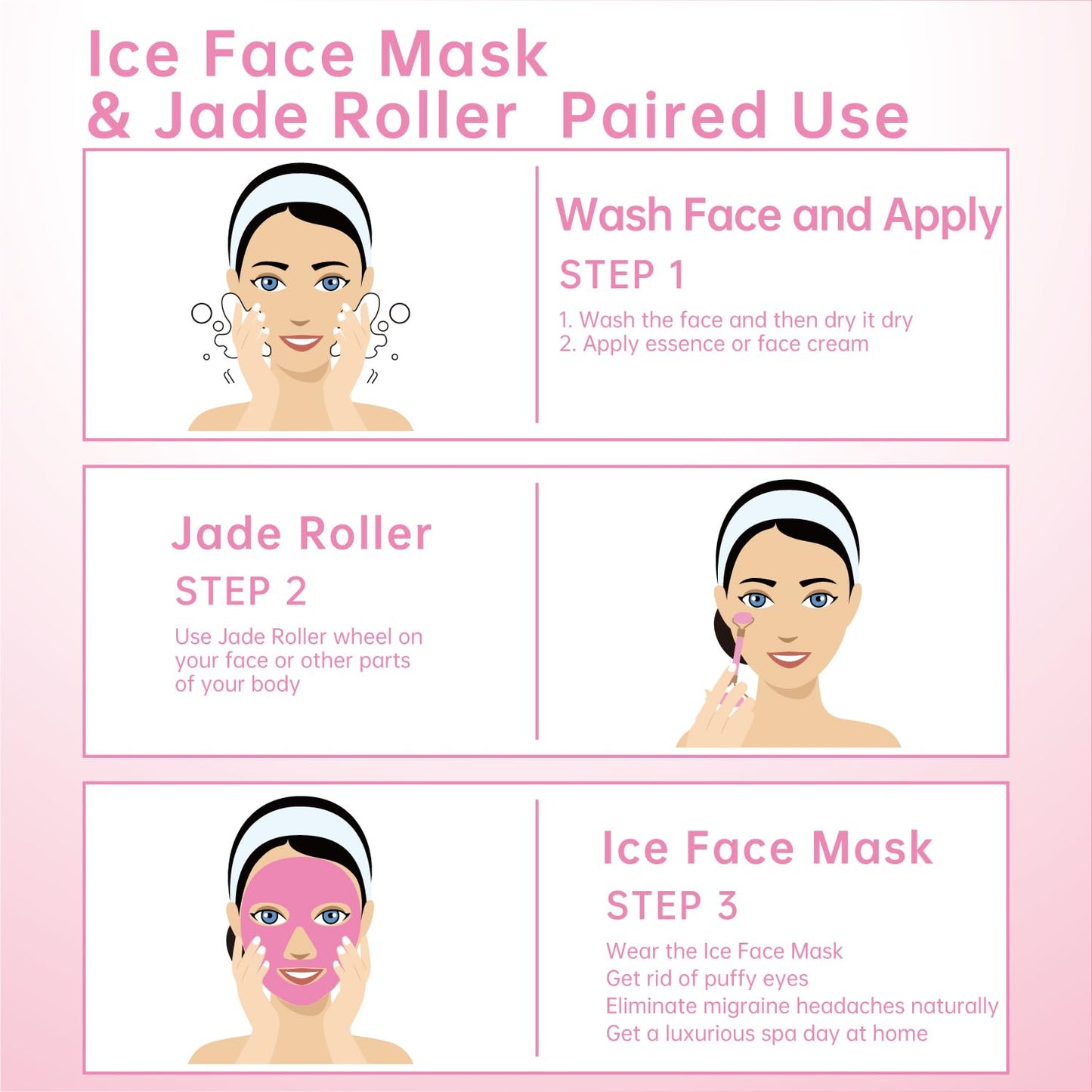 ZNÖCUETÖD Cold Face Ice Mask Facial Ice Pack, Hot Cold Compress for Face