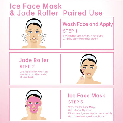 ZNÖCUETÖD Cold Face Ice Mask Facial Ice Pack, Hot Cold Compress for Face