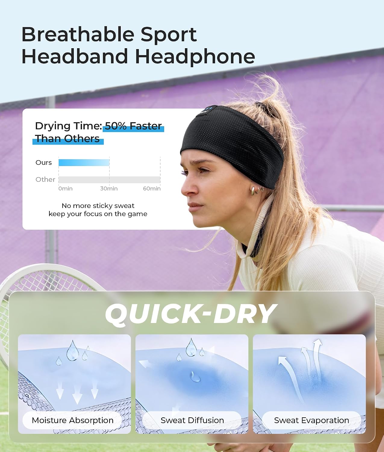 ink-topoint Sleep Headphones Bluetooth 5.4 Headband, 2 in 1 Sleep Mask with Bluetooth Headphones, Wireless Headband Earphones with Ultra-Thin HD Stereo Speaker, Music Headband for Workout Running Yoga