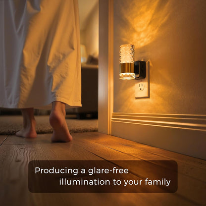 L LOHAS LED Night Lights Plug into wall, Amber Night Light with Adjustable Brightness, Plug in NightLight with Auto Light Sensor, Wall Sconce-Style Design Night Light for Bathroom,Hallway, 2 Pack