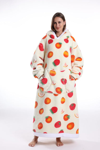 Capecage Blanket Hoodie, Long Hooded Blanket Sweatshirt as Birthday Gifts for Women Men, Long Wearable Blanket for Women Men.