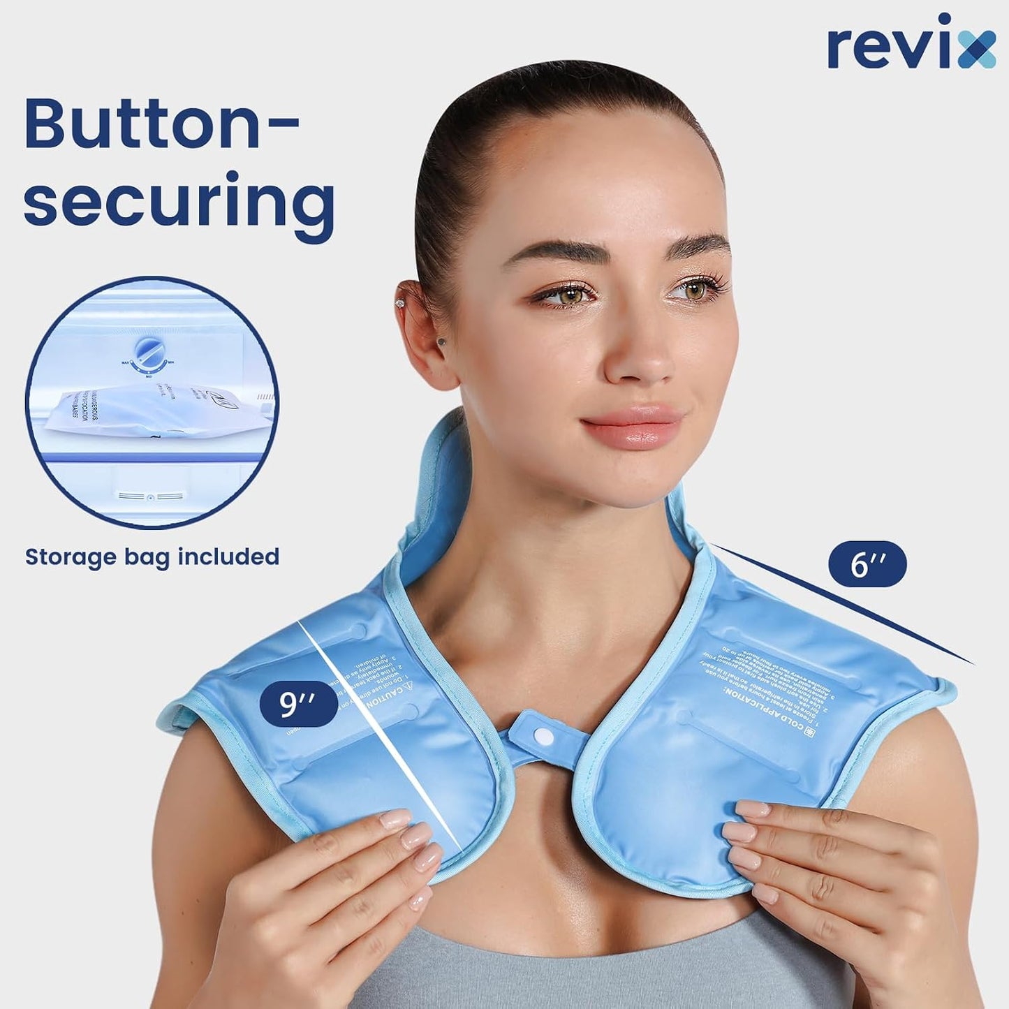 REVIX Neck Ice Pack Wrap – Reusable Hot Cold Gel Pack for Neck and Shoulder, Large Flexible Design with Soft Plush Lining, Cervical Gel Ice Wrap Ideal for Post-Workout Recovery, Fatigue & Relaxation