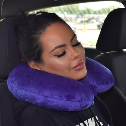 Wolf Essentials Adult Fleece Travel Neck Pillow for Airplane, Charcoal