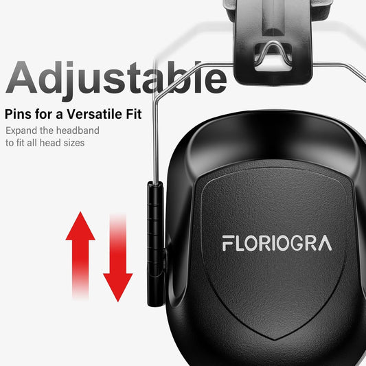 Floriogra Noise Reduction Ear Muffs, NRR 34dB Ear Protection, Hearing Protection Noise Cancelling Headphones for Adults Kids Autism, Shooting Ear Protection for Gun Range, Mowing, Construction