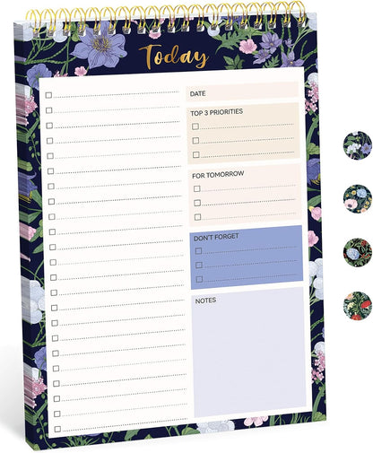 Taja To Do List Notepad - To Do List Notebook for Work with 52 Sheets, 9.8" x 6.5", Undated Daily Planner Perfect for Daily Tasks and Goal Setting, Notepad Suitable for Office, Home & School - Violet Dream